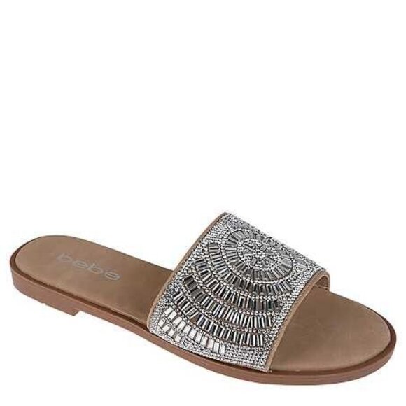 Bebe Women's Pave Rhinestone Slide Sandal - Picture 6 of 6
